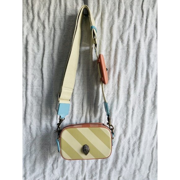 NWT Kurt Geiger London Shoreditch Small Striped Camera Crossbody Bag - Picture 5 of 9